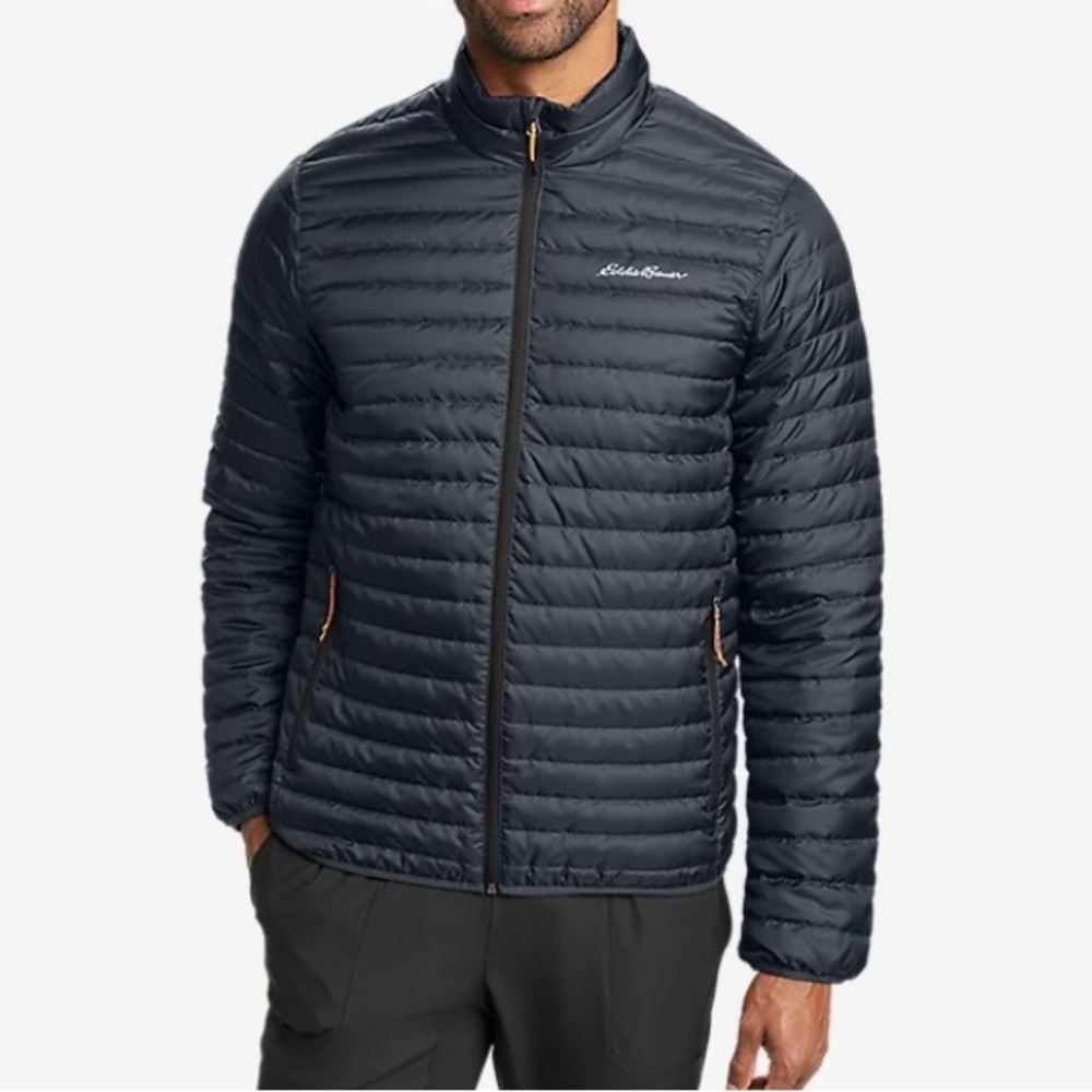 NEW Men’s Eddie Bauer Microlight Down Jacket Coat Black XXL